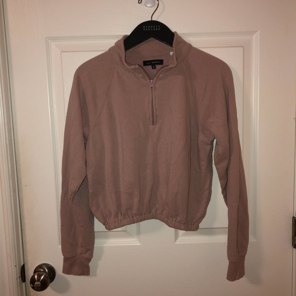 LA Hearts Pink Cropped Sweatshirt